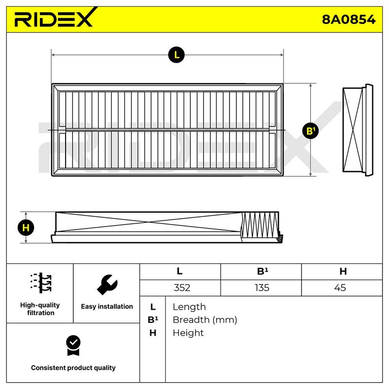 въздушен филтър RIDEX