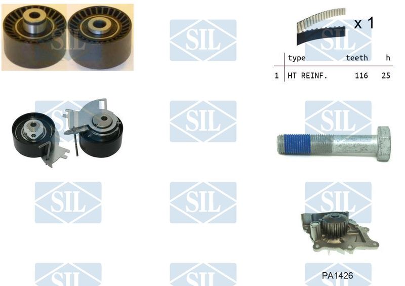 Saleri SIL Vízpumpa + fogasszíj készlet K2PA1426