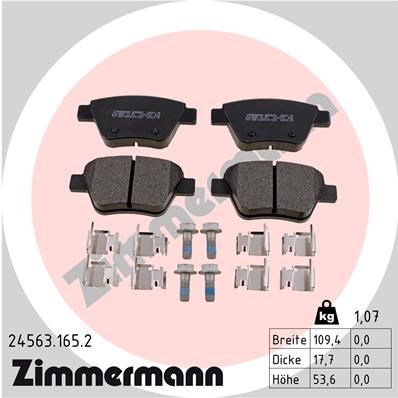 ZIMMERMANN fékbetétkészlet, tárcsafék 24563.165.2