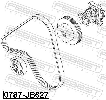 FEBEST 0787-JB627 Tensioner Pulley, V-ribbed belt
