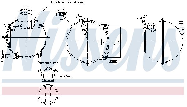 NISSENS 996120 Expansion Tank, coolant