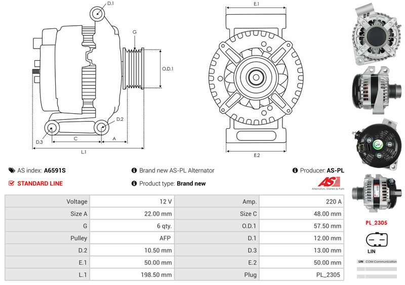 AS-PL A6591S Alternator