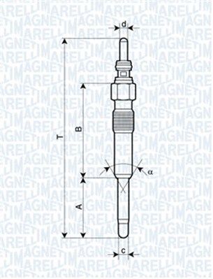 MAGNETI MARELLI свічка розжарювання ALFA FORD OPEL ROVER, Volkswagen T5