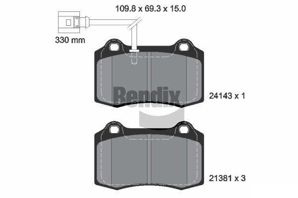 BENDIX Braking fékbetétkészlet, tárcsafék BPD2096