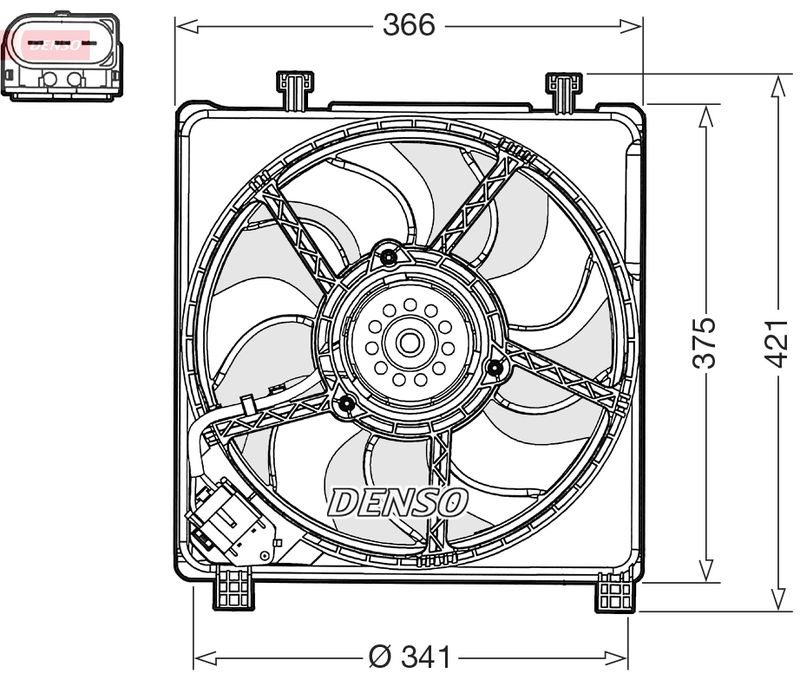 DENSO ventilátor, motorhűtés DER32017