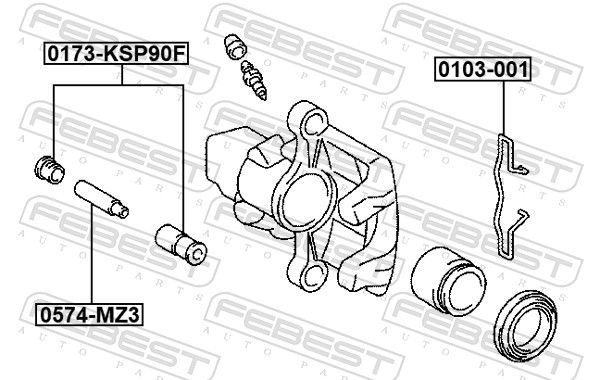 FEBEST 0103-001 Spring, disc brake pad