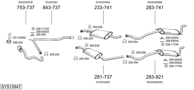 BOSAL kipufogórendszer SYS10847