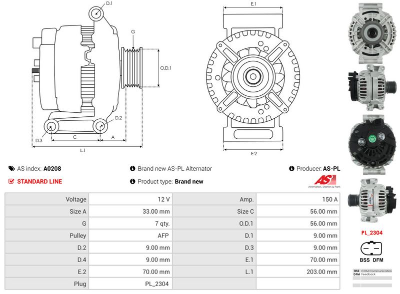 AS-PL A0208 Alternator