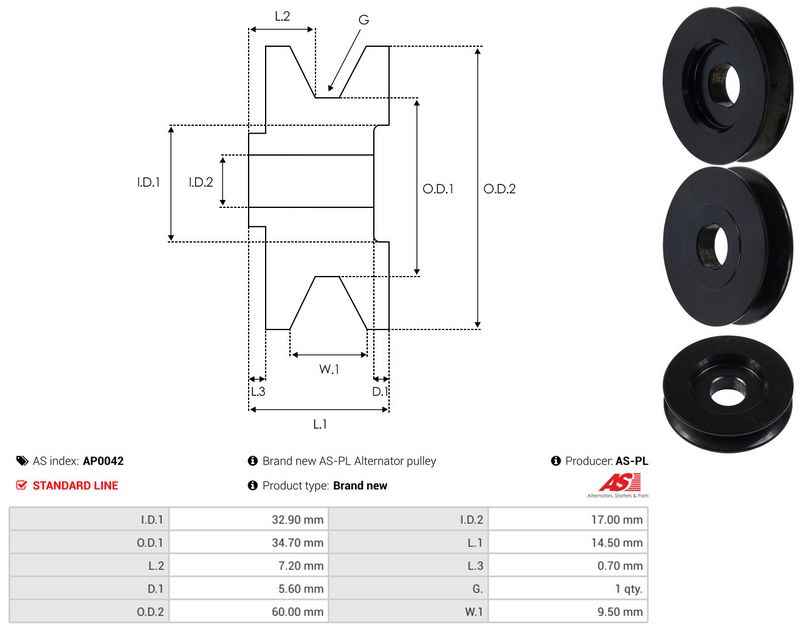 Rihmaratas, generaator, AS-PL AP0042