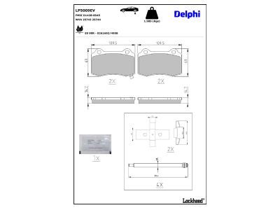 DELPHI LP5009EV Brake Pad Set, disc brake