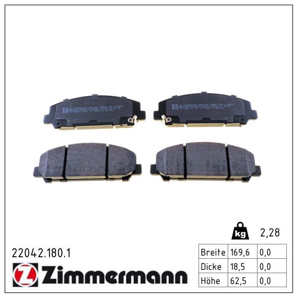 Set placute frana,frana disc 22042.180.1 ZIMMERMANN