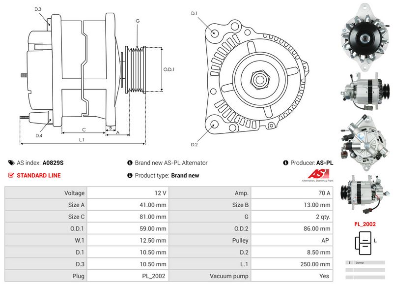 AS-PL A0829S Alternator