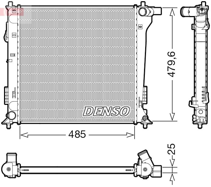 Радіатор, система охолодження двигуна, Denso DRM41020