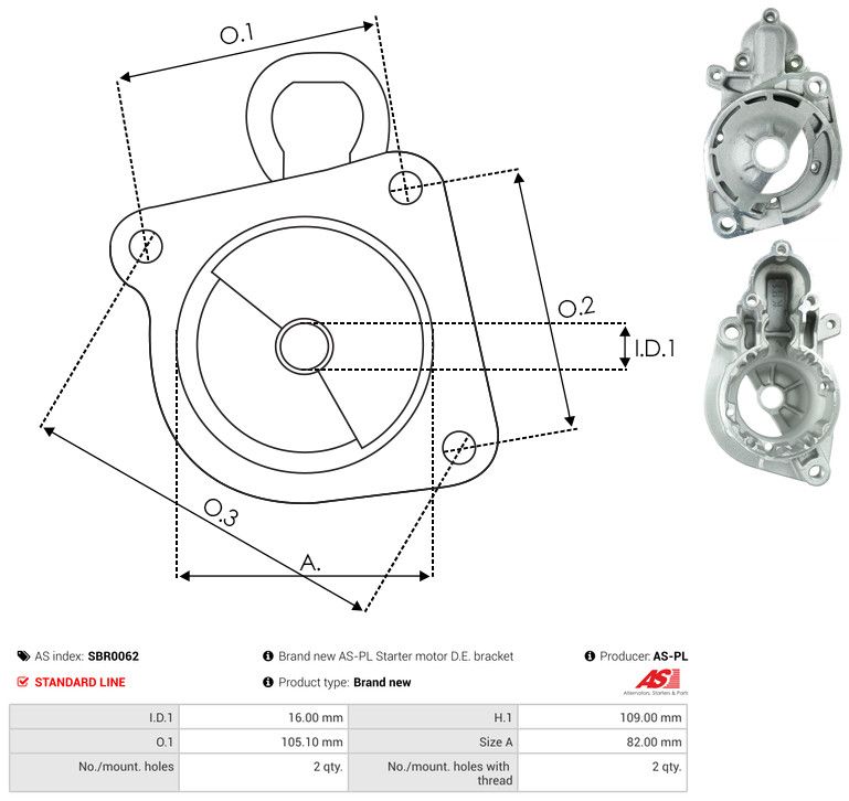 AS-PL SBR0062 Starter Lid, carburettor