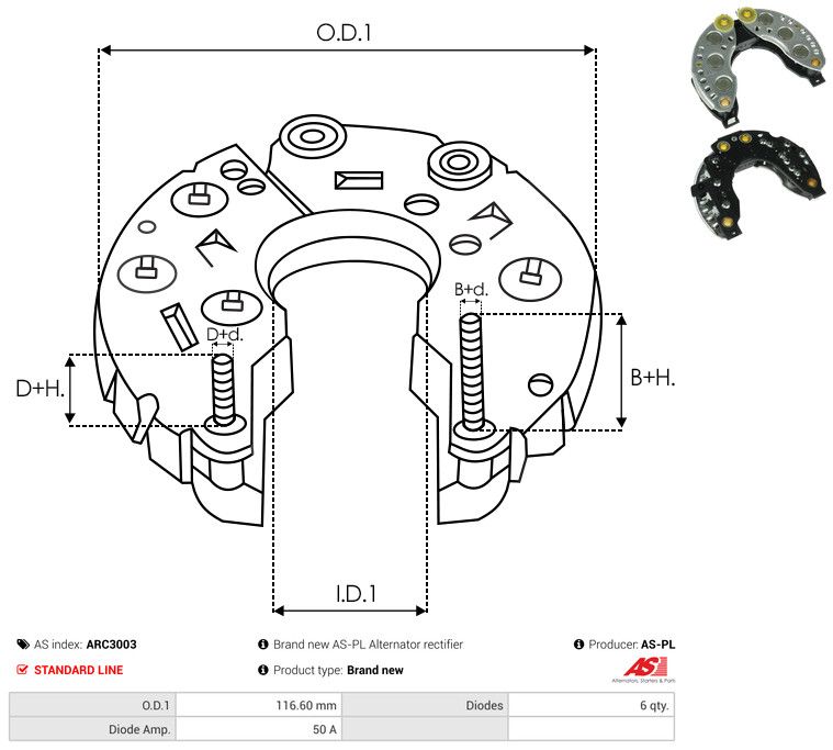 AS-PL ARC3003 Rectifier, alternator