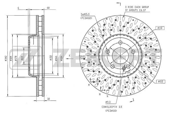 ZEKKERT BS-6550 Brake Disc
