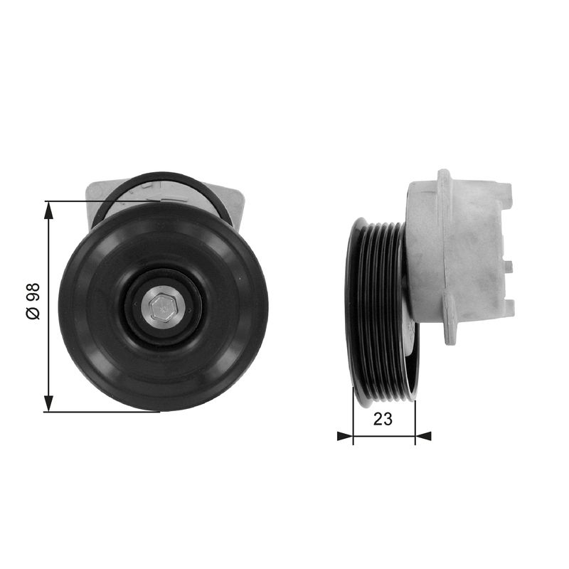 Gates Tensioner Pulley, V-ribbed belt T38203