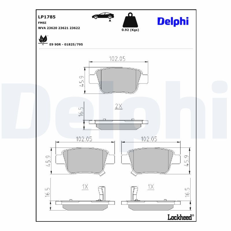 DELPHI LP1785 Brake Pad Set, disc brake