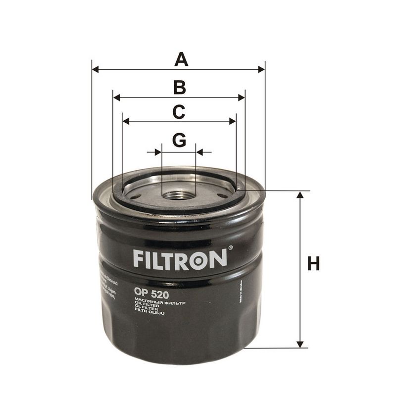Oliefilter past: CHRYSLER LE BARON, VIPER  FIAT 125, 131  FSO 125P, POLONEZ, POLONEZ I, POLONEZ II, POLONEZ III  GAZ GAZELLE, SOBOL, VOLGA  LADA 1200-1500, 1200-1600, KALINKA, NIVA 0.8-8.0 07.67-