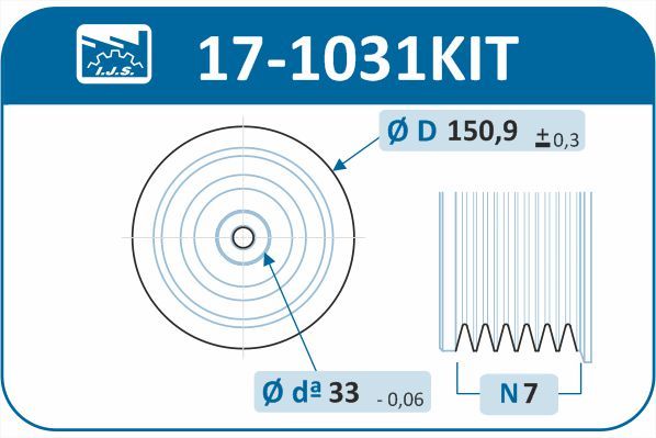 Комплект шківів, колінчатий вал, Ijs 17-1031KIT