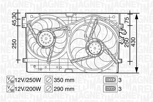 MAGNETI MARELLI ventilátor, motorhűtés 069422258010