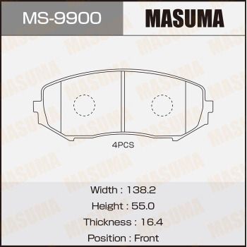 Комплект гальмівних колодок, Masuma MS-9900