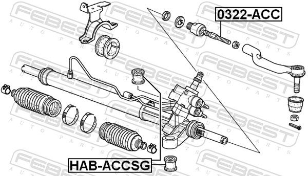 FEBEST HAB-ACCSG Mounting, steering gear