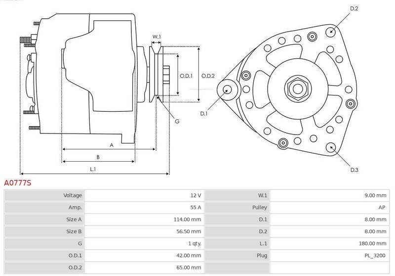 AS-PL A0777S Alternator
