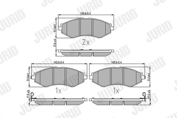 JURID CHEVROLET тормозные колодки передний Lacetti, Epica 2.0