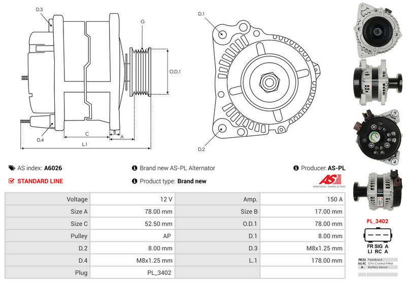 AS-PL A6026 Alternator