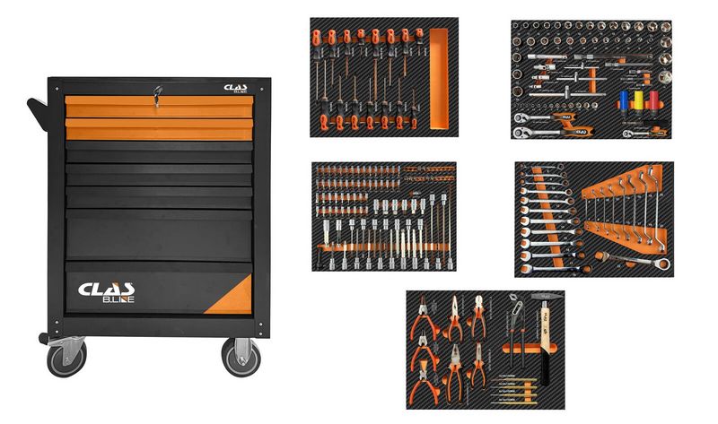 SERVANTE 7 TIROIRS + 214 OUTILS