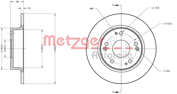 Гальмівний диск, Metzger 6110302