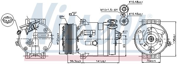 NISSENS 89284 Compressor, air conditioning