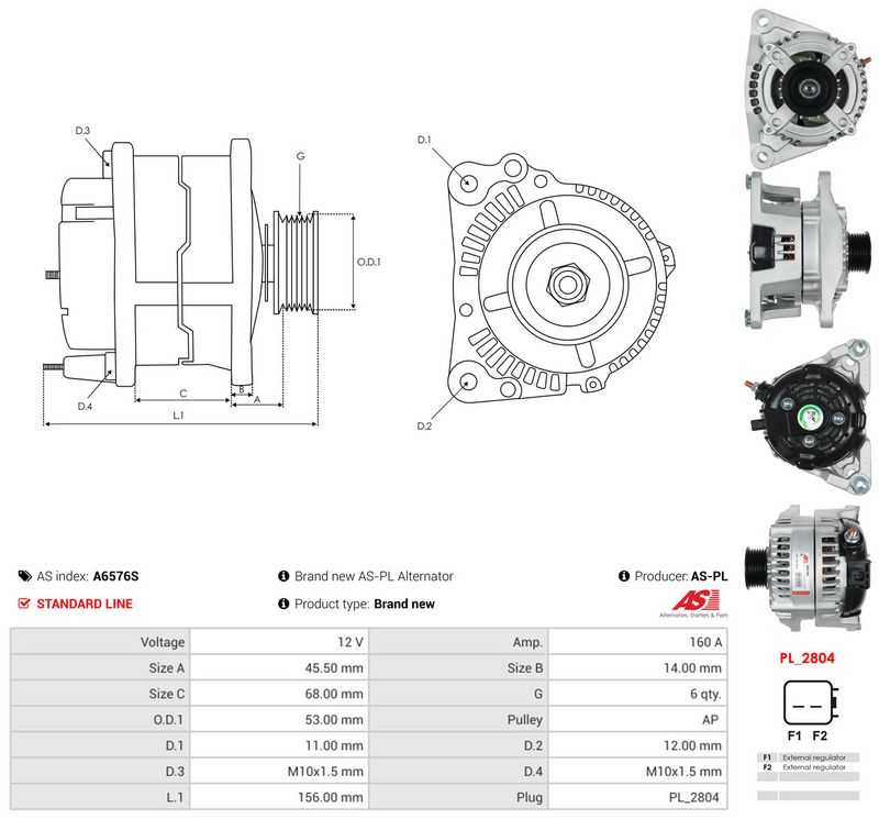 AS-PL A6576S Generatorius