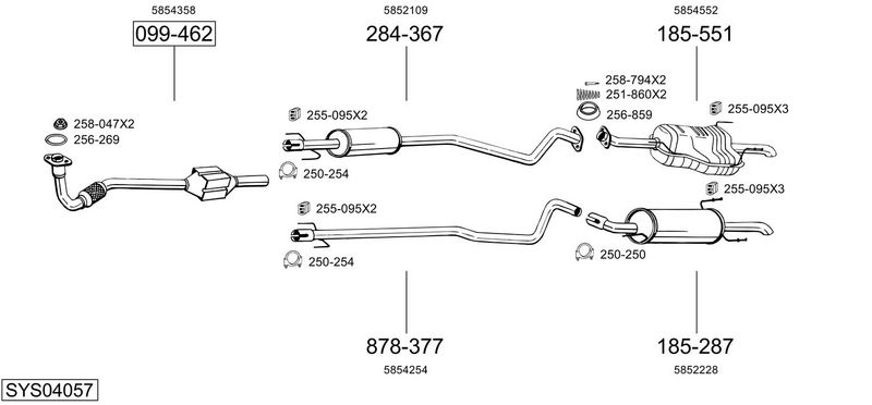 BOSAL kipufogórendszer SYS04057