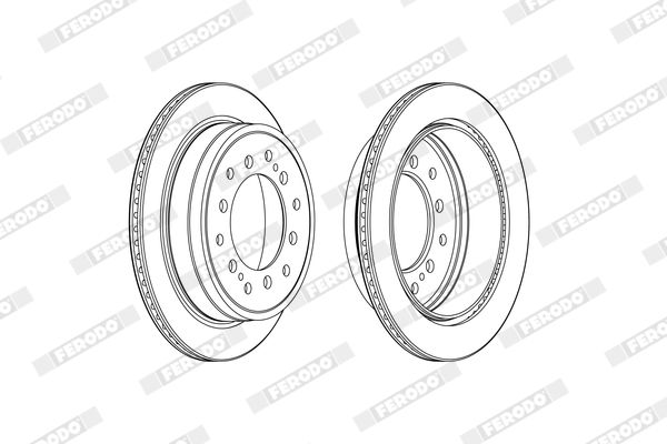 Гальмівний диск, з вентиляцією, 312мм, кількість отворів 6, Ferodo DDF2505C