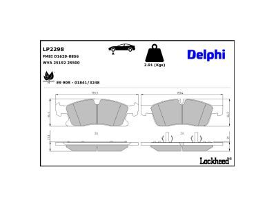 DELPHI LP2298 Brake Pad Set, disc brake