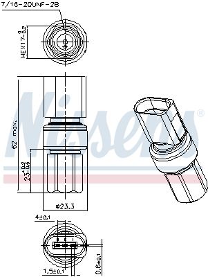 NISSENS AUDI Датчик давления кондиционера A1 1.0-2.0 12-, A3 1.4-2.0 96-, PORSCHE, SKODA, VW, SEAT