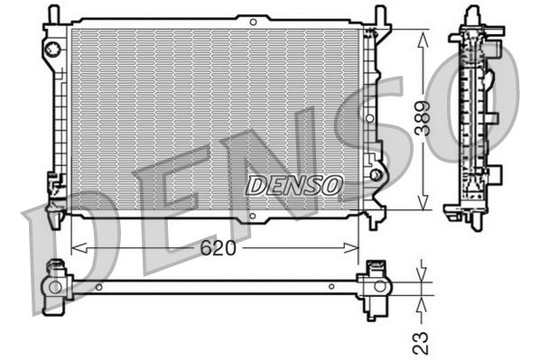 Радіатор, система охолодження двигуна, Denso DRM10107