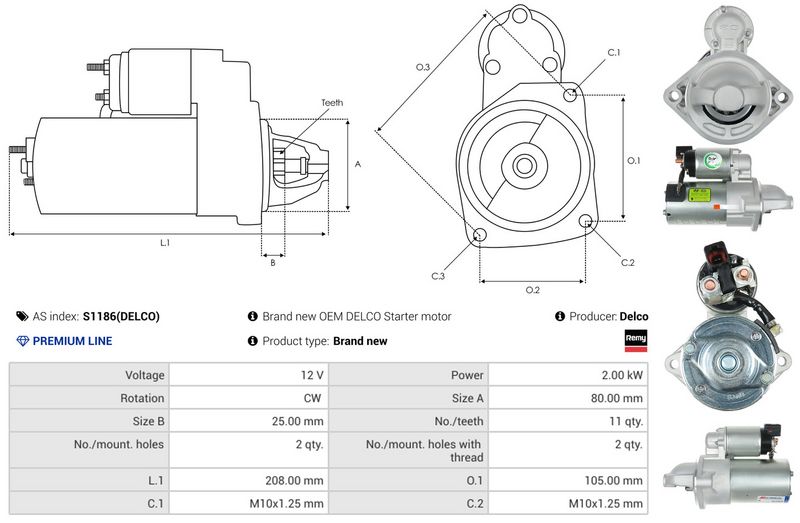 AS-PL S1186(DELCO) Starter