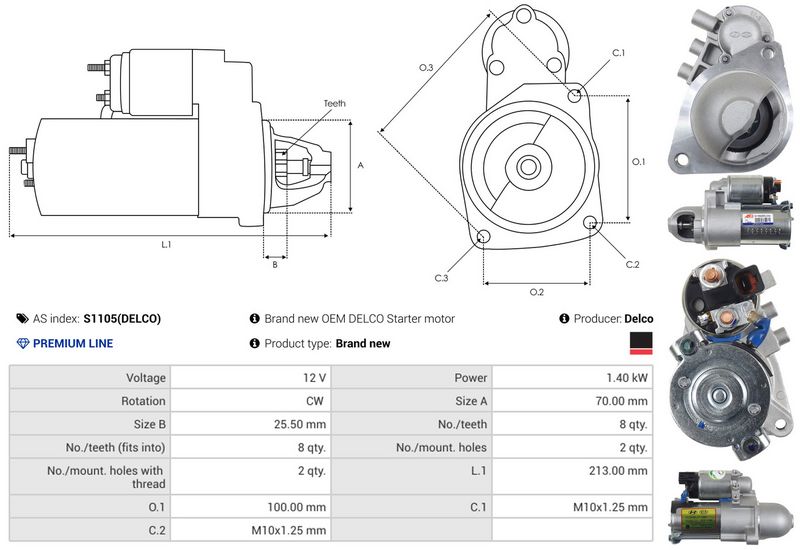 AS-PL S1105(DELCO) Starter