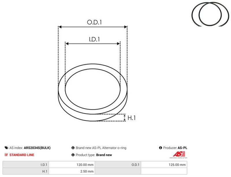 AS-PL ARS2034S(BULK) Repair Set, alternator