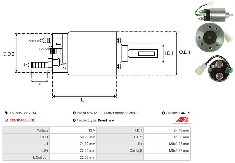 Magnetlülitus, starter, AS-PL SS2054