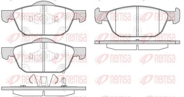 Комплект гальмівних накладок, дискове гальмо, Remsa 1552.02