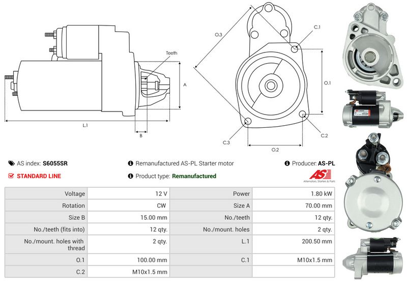 AS-PL S6055SR Starter