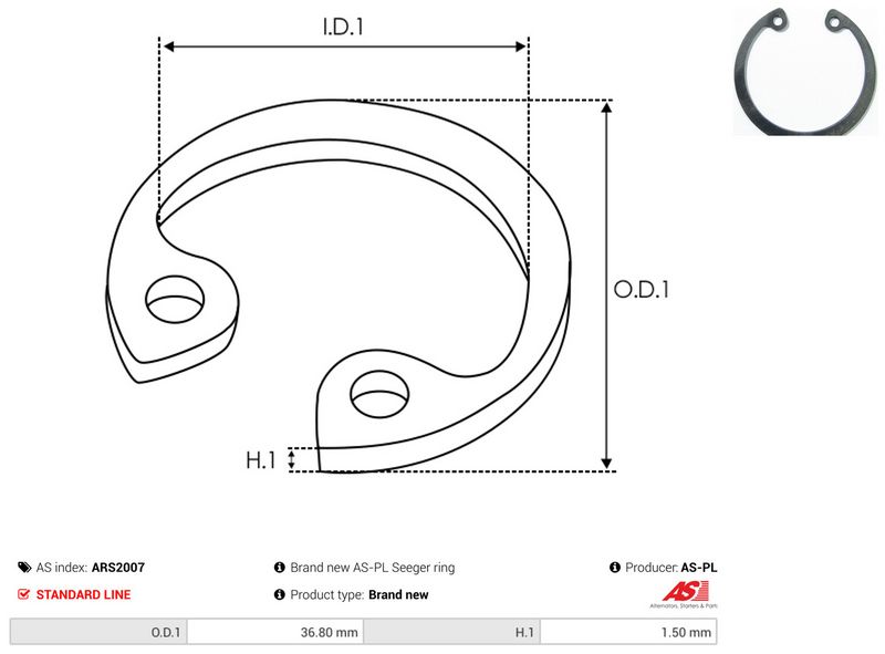 AS-PL ARS2007 Repair Set, alternator