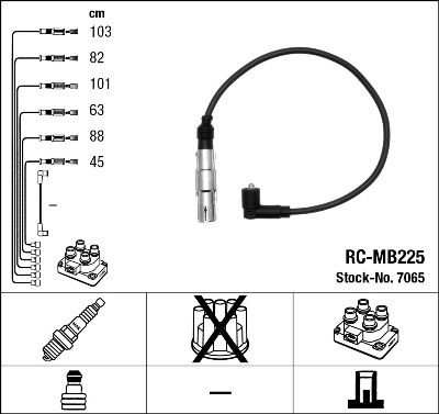 Комплект проводів високої напруги, Ngk RCMB225