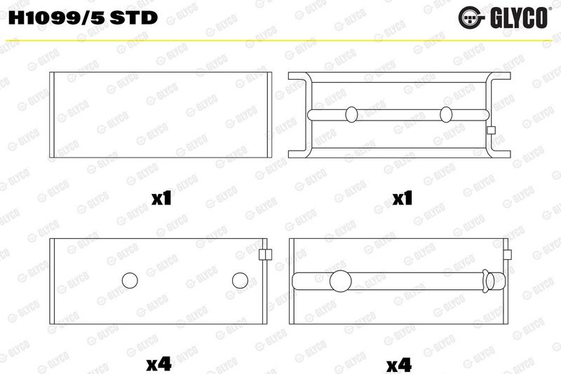 Coussinet+vilebrequin GLYCO H1099/5 STD