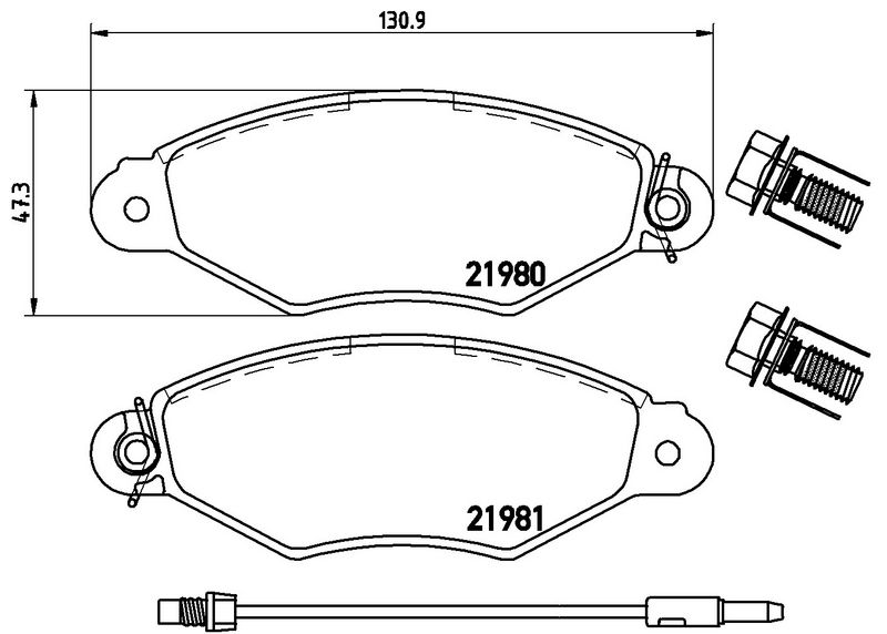 Piduriklotsi komplekt, ketaspidur, BREMBO P 68 042
