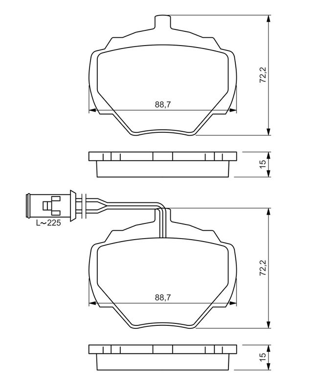 BOSCH 0986424267 Brake Pad Set, disc brake